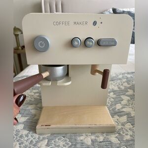 Cream and Brown Toy Coffee Maker